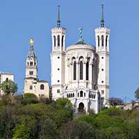 Vue de Fourvière depuis la Saône