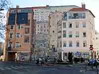 Peinture en "trompe l’oeil" - Mur des Canuts Boulevard des Canuts Lyon 4ème (Version 2002)