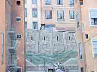 Le grand escalier - Mur des Canuts Boulevard des Canuts Lyon 4ème