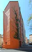 Mur des Canuts Boulevard des Canuts Lyon 4ème (1987-2013) vue de coté.