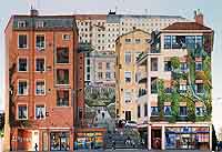 Peinture en "trompe l’oeil" - Mur des Canuts Boulevard des Canuts Lyon 4ème (1987-2013)