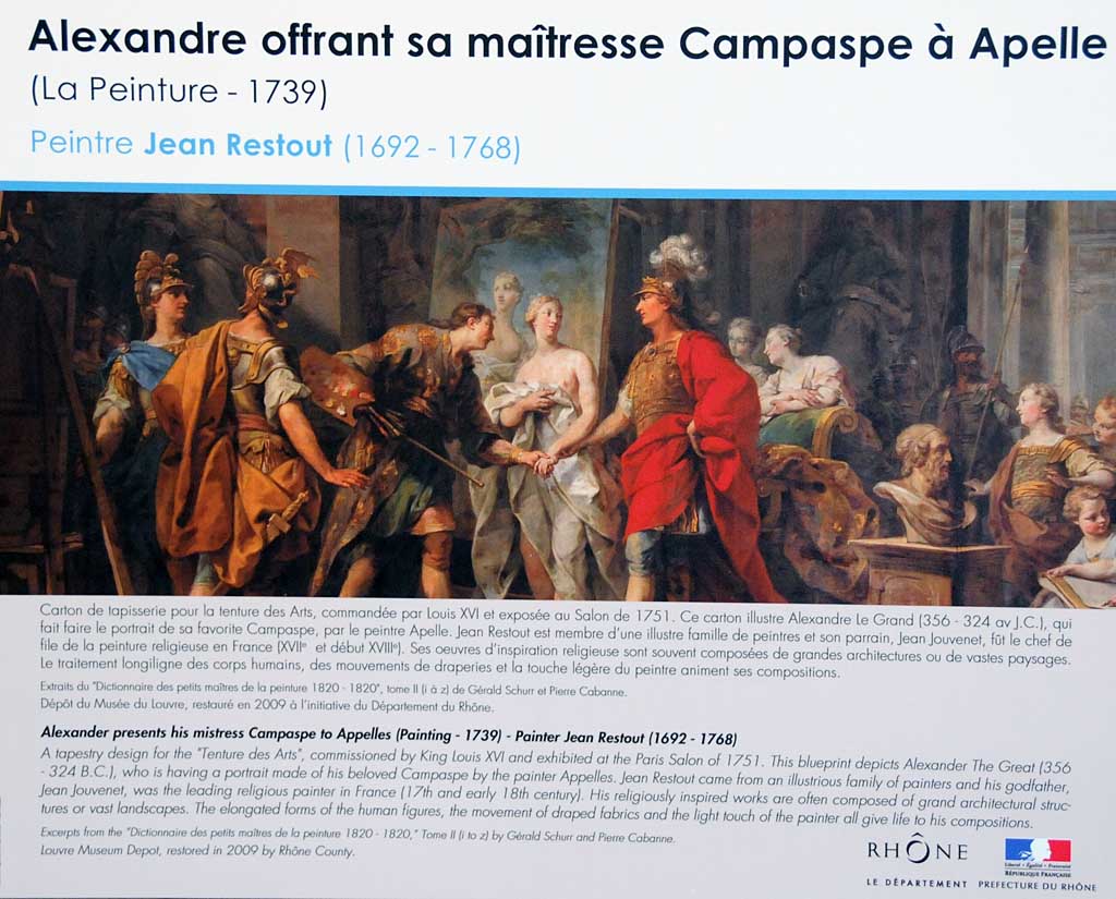 Alexandre offrant sa maîtresse Campaspe à Apelle. (La Peinture - 1739) par Jean Restout (1692 - 1768)