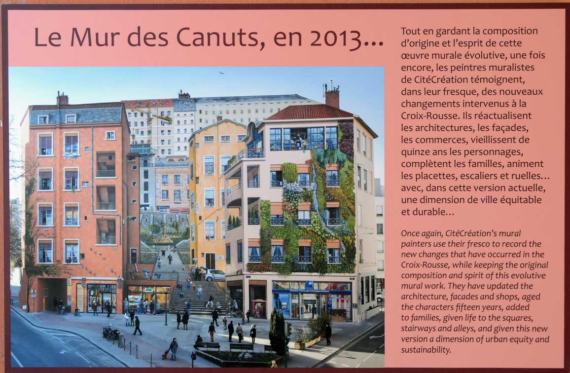 le mur des Canuts, Boulevard des Canuts Lyon 4ème