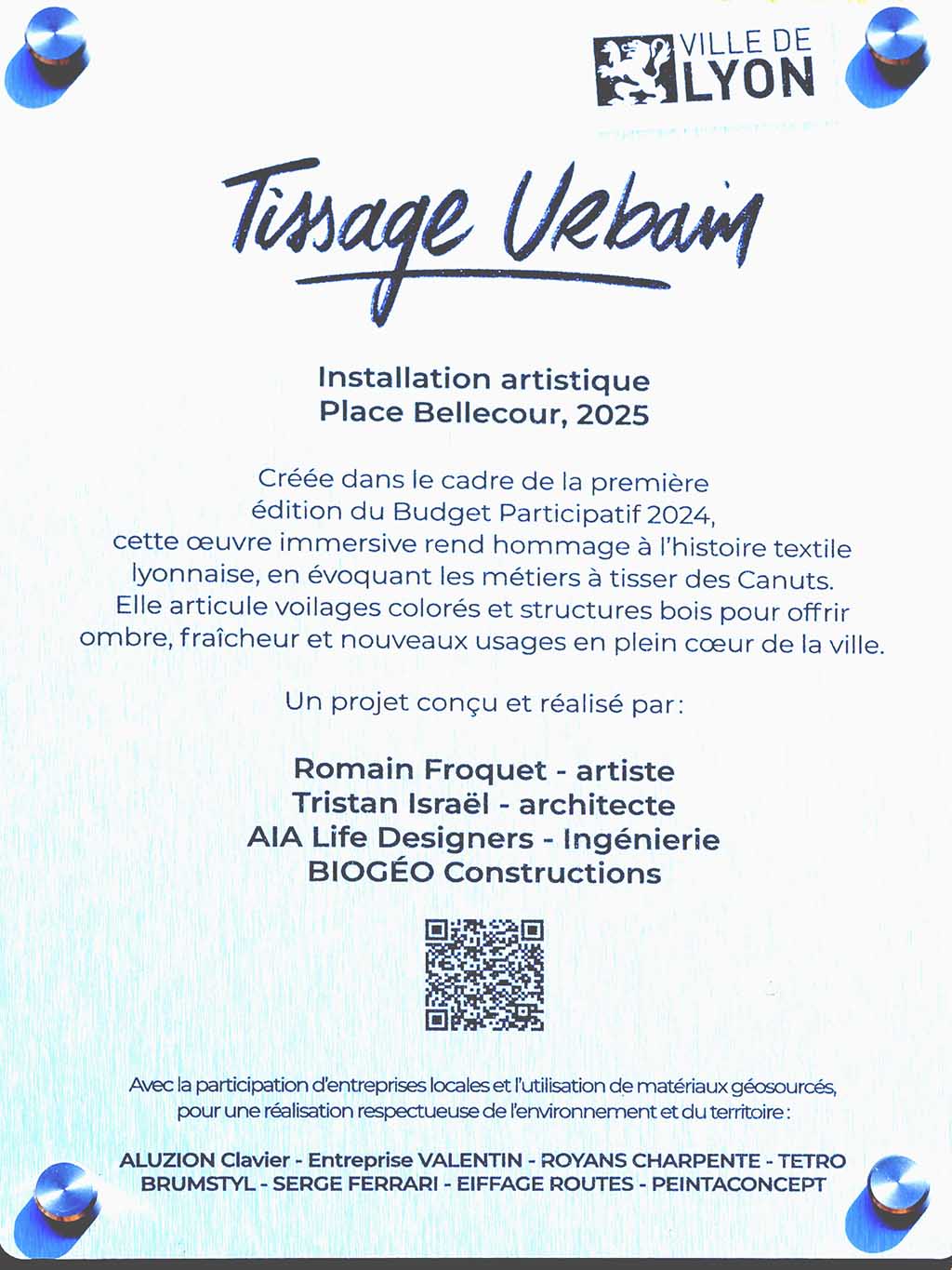 Tissage Urbain Place Bellecour 2025