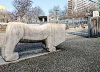 Lion - Square Averroes (1126-1198 Philisophe)Sculpture par Djoti Bjalava (1944-)(Georgien) Rue Victor Schoelcher le Plateau La Duchère (Lyon 9ème)