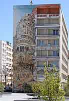 Fresque Boulevard des Etats-Unis Lyon 8ème Musée urbain Tony Garnier "Tour de Babel", Bruegel