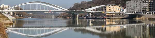 Pont Schuman du quai Gillet au Quai de la Gare d’eau Lyon 9ème (2014)