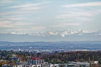 Vue vers les Alpes à l’est de Dardilly