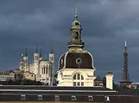 Hotel Dieu et Fourvière vus du Quai Victor Augagneur