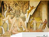 Fresque par Louis Bouquet(1885-1952) en 1937 dans le hall de la Grande Poste Place Antonin Poncet Lyon 2ème