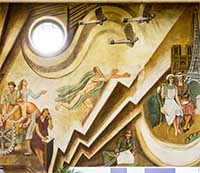 Fresque par Louis Bouquet(1885-1952) en 1937 dans le hall de la Grande Poste Place Antonin Poncet Lyon 2ème