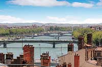 Le Rhône vu de la Montée Bonafous Lyon 4ème