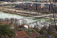 Passerelle de la Paix (mars 2014 - 220m ) reliant Saint Clair (Caluire) à la Cité Internationale (Lyon 6ème)