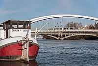 Pont Raymond Barre sur le Rhône (2014) et Pont Pasteur sur le Rhône (1949)