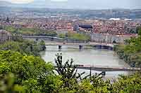 Pont Winston Churchill,Pont de Lattre de Tassigny,Pont Morand, vus depuis Caluire