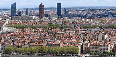 Vue de Lyon depuis Fourvière (Lyon 5ème)