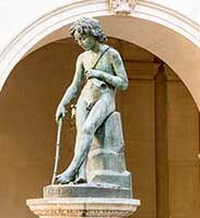 Giotto enfant dessinant une tête de bélier (1842) par J.-F. Legendre-Héral (1796-1851) dans le jardin du Musée des Beaux-Arts Lyon 1er