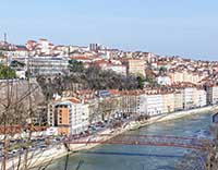 Passerelle de l’Homme de la Roche sur la Saône du quai Saint Vincent au Quai Pierre Scize