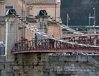 Passerelle Saint Vincent sur la Saône du quai  Quai Pierre Scize au quai Saint Vincent (Pont à Chaines)