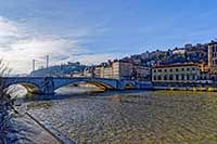 Quai des Célestins et Pont Bonaparte sur la Saône