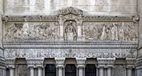 Joseph Belloni - (1960) La Charité : reliefs de Rachel (gauche) et Rebecca (droite) Nord-Est - Détail de la façade de la Basilique de Fourvière Lyon 5ème