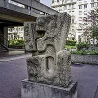 "Le Combat" d’Ivan Avoscan (1928 - 2012) 1963 (immeubles Zumbrunnen) Cours Lafayette Lyon 3ème