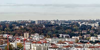 Vaise et Ecully en fond Vus depuis l’Observance