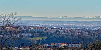 Vue Panoramique de Caluire, Croix-Rousse et Fourvière depuis Saint-Cyr