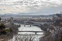 Presqu’île de Lyon vue depuis Caluire,Pont Winston Churchill,Pont de Lattre de Tassigny,Pont Morand.