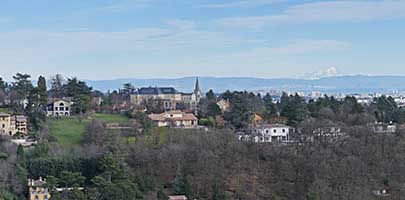 Mont Cyndre, Saint-Cyr et le Mont Blanc depuis Saint Didier