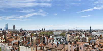 Vue de Lyon depuis la Place Rouville