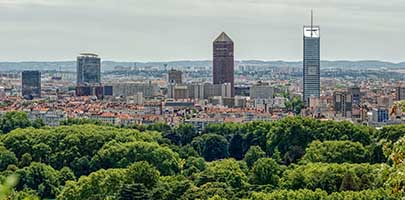 Lyon et Villeurbanne vus depuis Caluire 