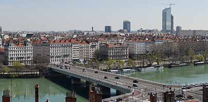 Lyon vu depuis la rue des Fantasques (Lyon 1er)